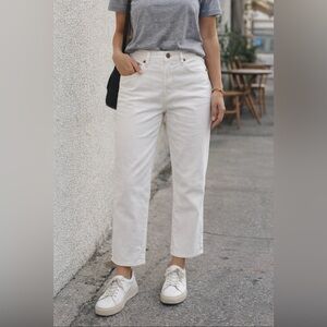 Lucky Brand Sweet Jean Crop Pearl White Flap Pocket Denim Size 10/30